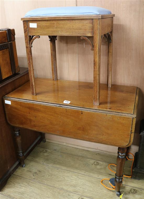 Victorian Pembroke table and a stool